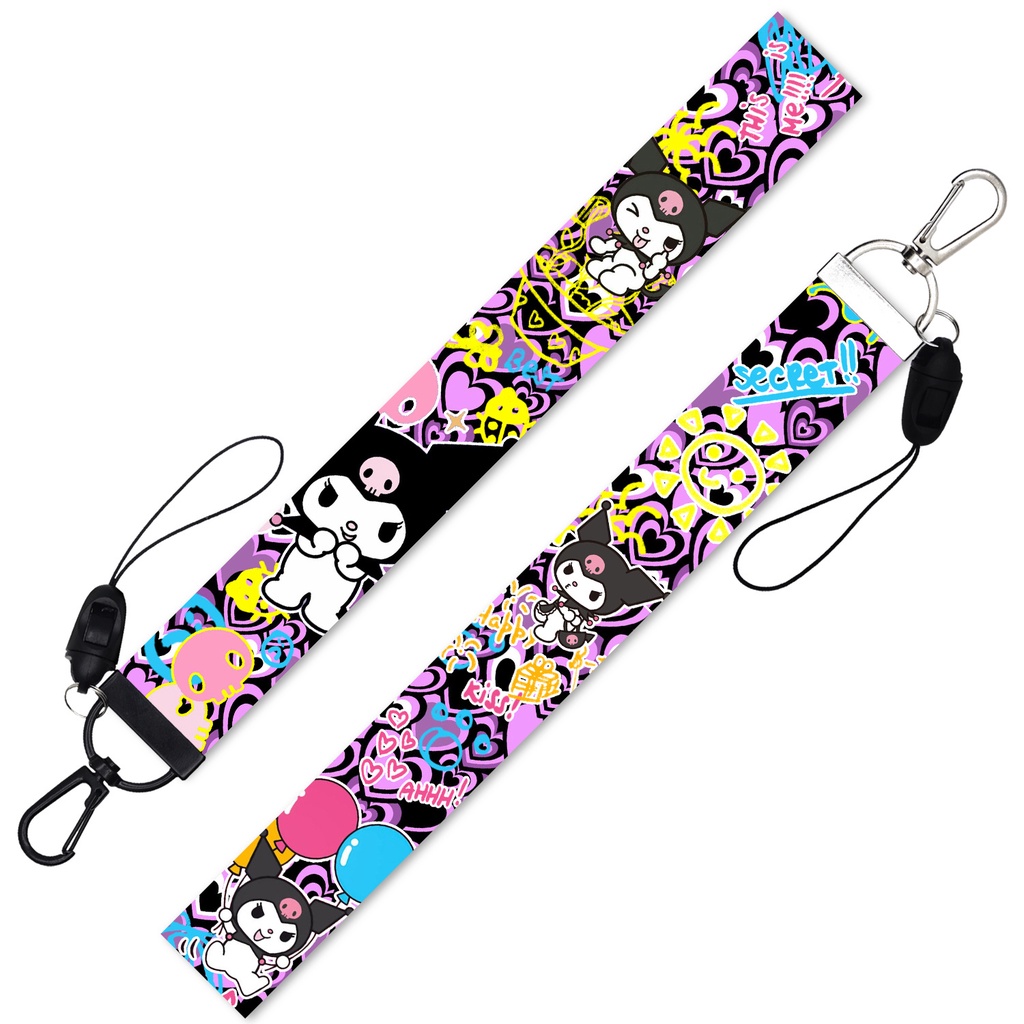 Tali lanyard Motif Kartun kuromi Untuk Gantungan Kunci / Handphone