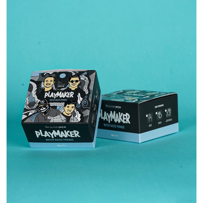 Pomade Playmaker MS Glow For Men Water Based Pomade Skincare Pria 100g