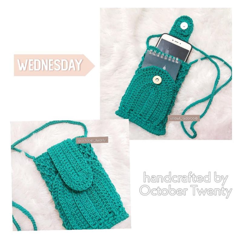 Pouch Handphone Crochet / Tempat HP Rajut / Tas HP wanita