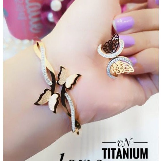 Titanium Set Gelang Cincin 1111p