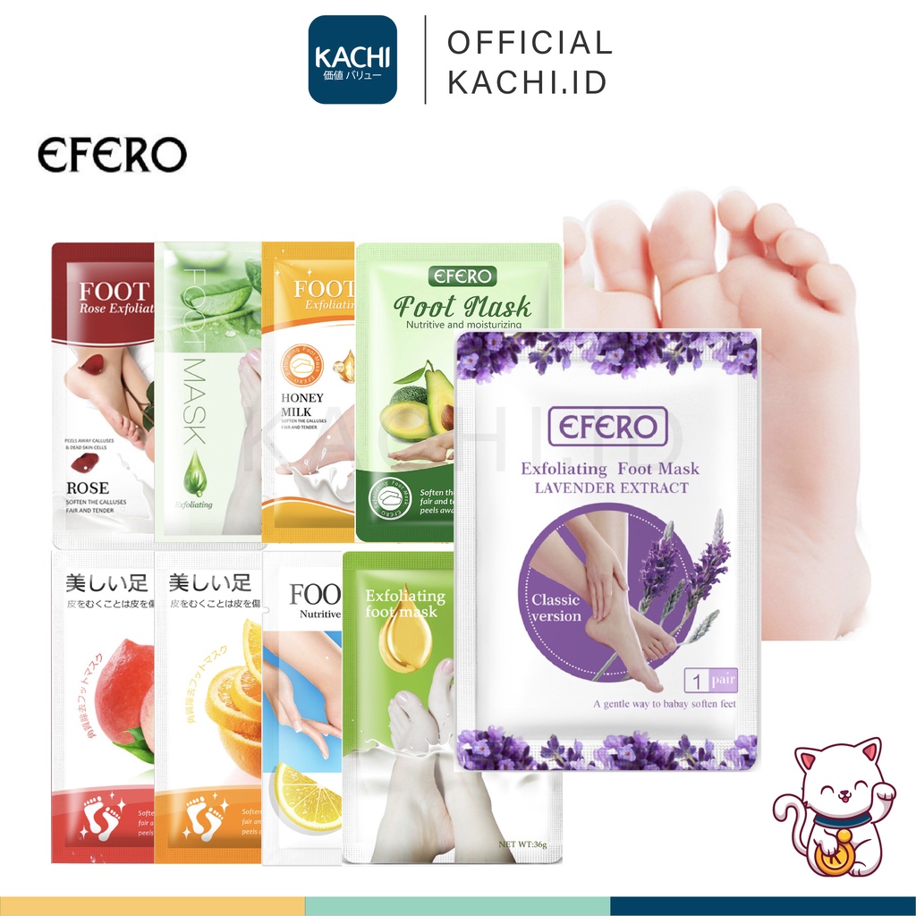 KACHI - EFERO Foot Mask Lavender Exfoliating Masker Kaki Kelupas Kulit Mati EF001