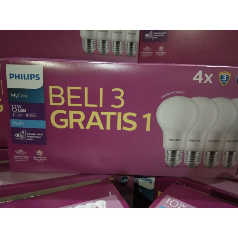 Lampu Led Philips Multipack 8 watt /4 pcs