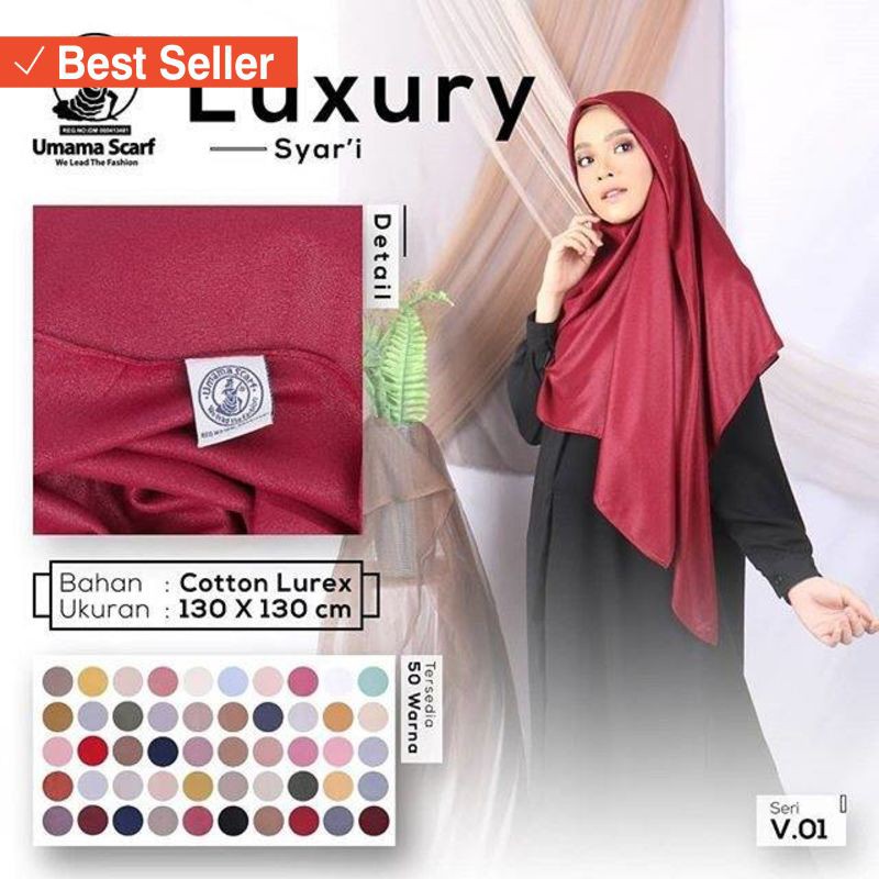 khimar Hijab pet anten wolfis terbaru murah / 10Pcs SEGIEMPAT LUXURY SYARI UMAMA LUXURY SYARI