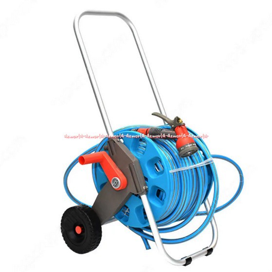 Krisbow Selang Panjang 30M bisa digulung Selang Gulung Pakai Roda Hose Reel Wheel Hose Garden