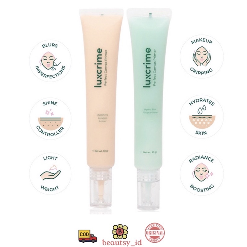 Luxcrime Perfect Canvas Primer Original - Mattifying Poreless Oil Control , Hydro Blur Hydrating COD