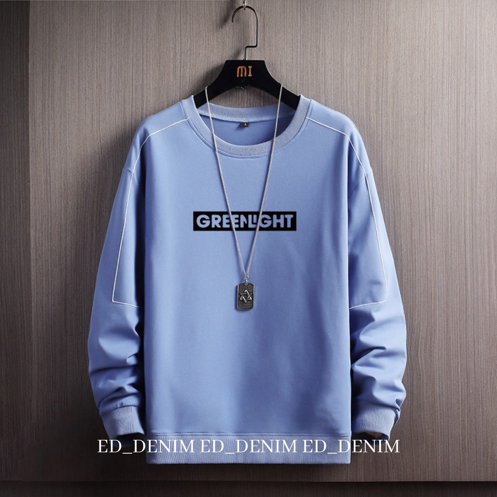 Crewneck Greenlight Pria Wanita Jumbo M L XL XXL 3XL /  Switer Cowok Terbaru / Sweater Pria Distro