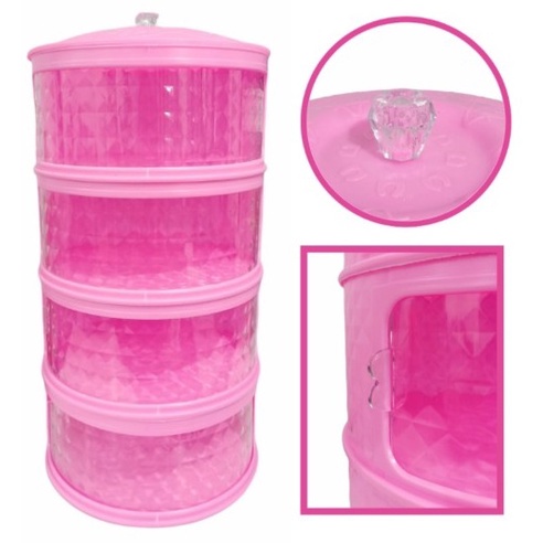 RAK PENYIMPANAN MAKANAN 4 SUSUN TINGKAT TUDUNG SAJI TUTUP FOOD COVER VD