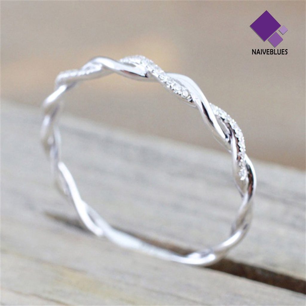 Naiveblue &gt; Cincin Model Lilit Bahan Alloy Hias Berlian Imitasi Untuk Wanita