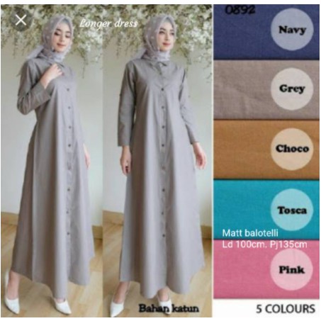 Baju Gamis Muslim Terbaru 2020 2021 Model Baju Pesta Wanita kekinian Bahan Katun Kondangan remaja