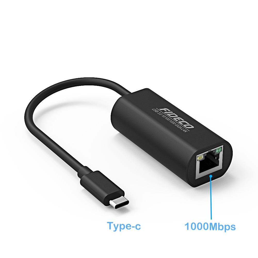 USB Type C Gigabit LAN Fast Ethernet USB3.0 to LAN RJ45 Adapter FIDECO