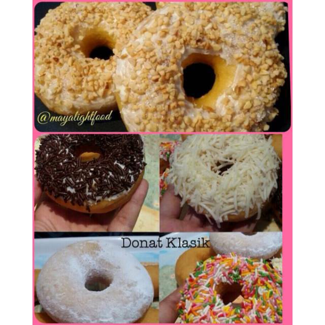 Donat klasik Minimal 12pc  gula ceres keju kacang tanpa pengawet empuk halal murah snack sehat donuts kentang