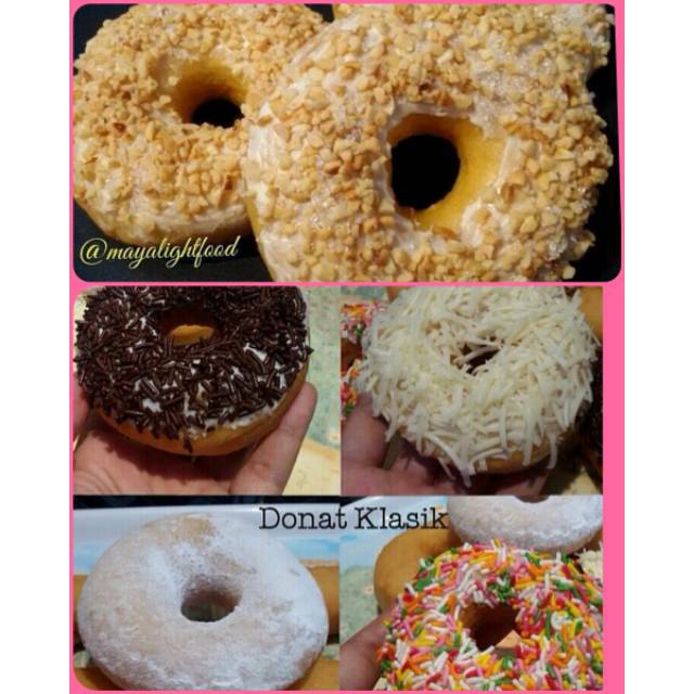 Donat klasik Minimal 12pc  gula ceres keju kacang tanpa pengawet empuk halal murah snack sehat donuts kentang