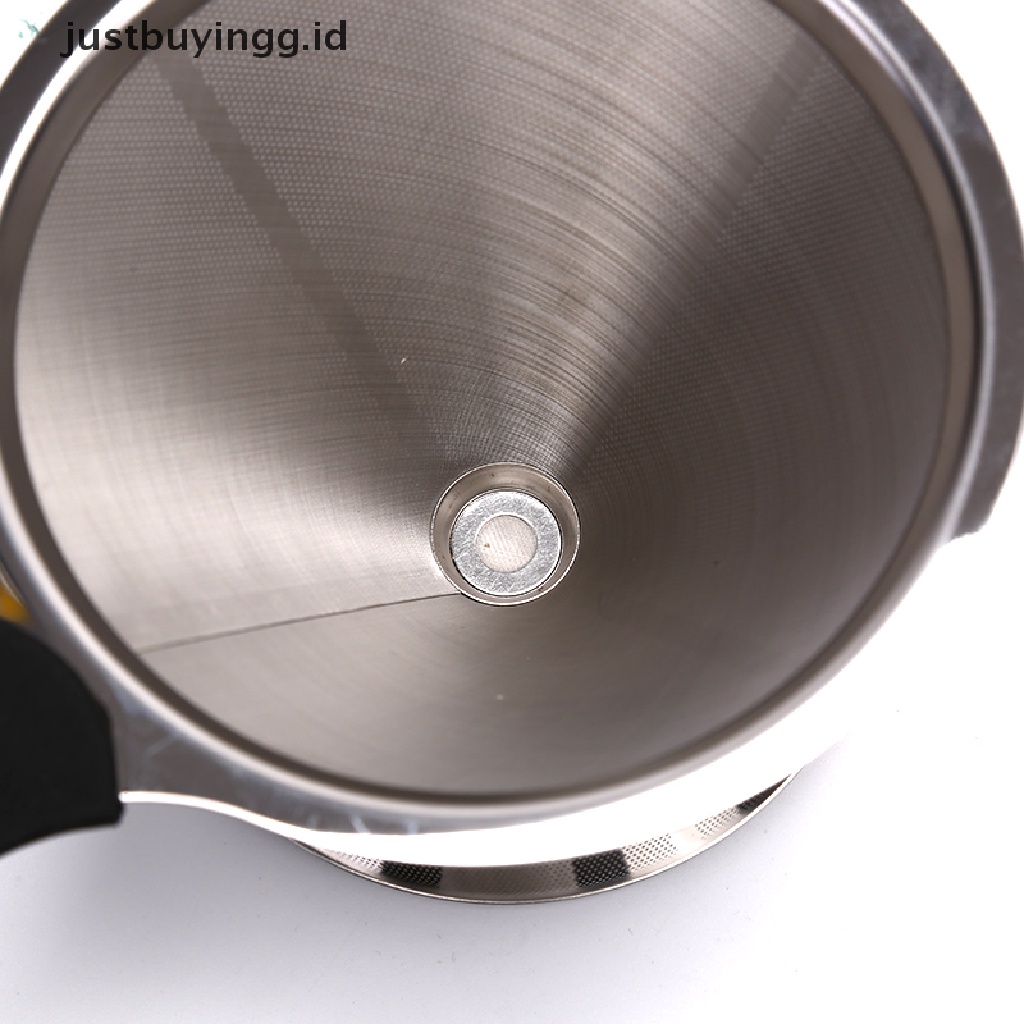 1 Pc Holder Cangkir Saringan Kopi Teh Bahan Stainless Steel Dapat Digunakan Kembali