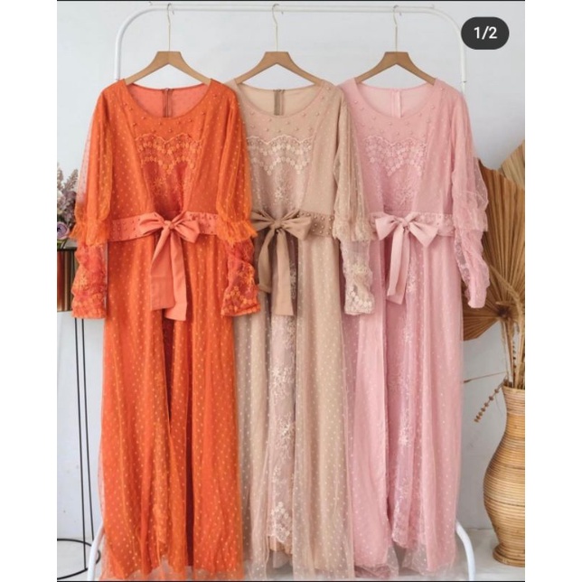 Dress Brukat Tule