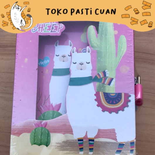 

buku gembok karakter llama keperluan anak sekolah buku tulis lucu note memo notepad lucu unik keren fancy bisa COD termurah import