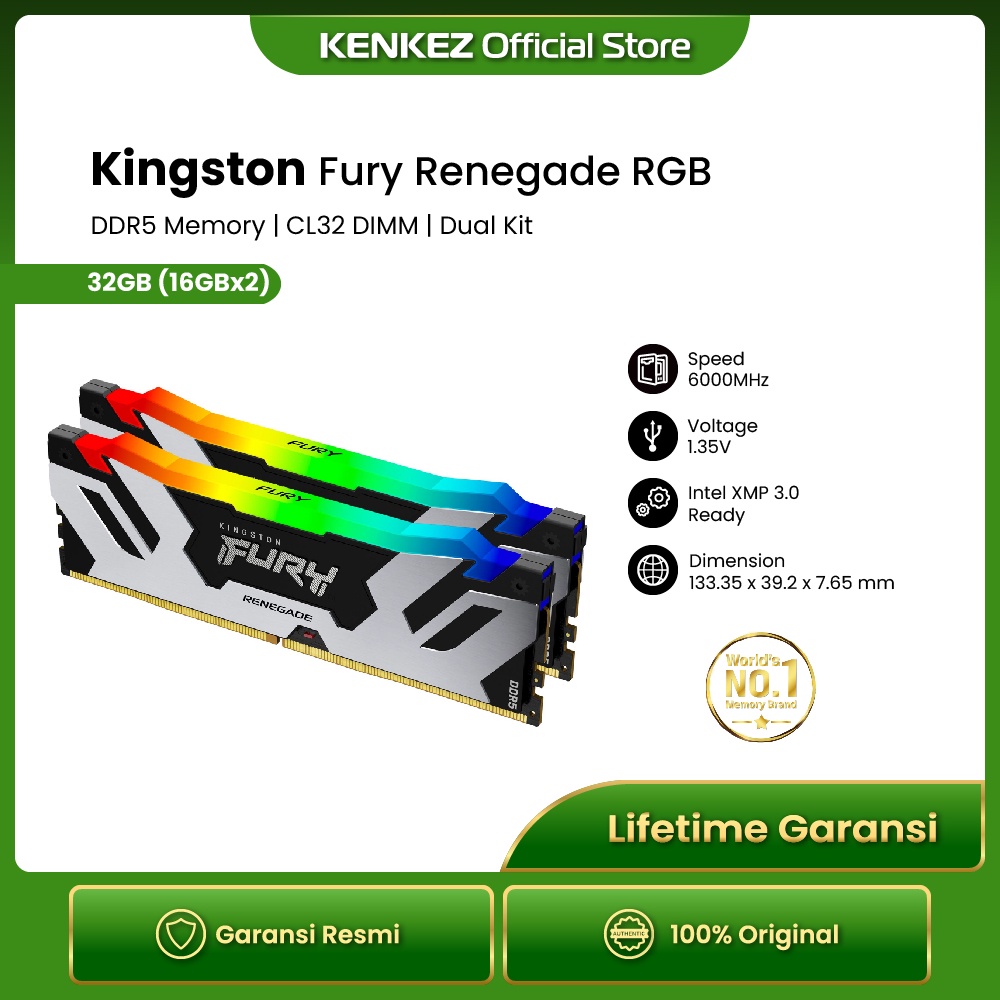 Kingston FURY RENEGADE RGB 32GB DDR5 6000MHz - 16GBx2