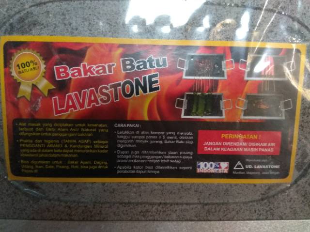 TERMURAH! ORIGINAL! BAKAR BATU LAVASTONE 30 x 15 x 1.5 cm ALAT PEMANGGANG ALAMI BATU BAKAR