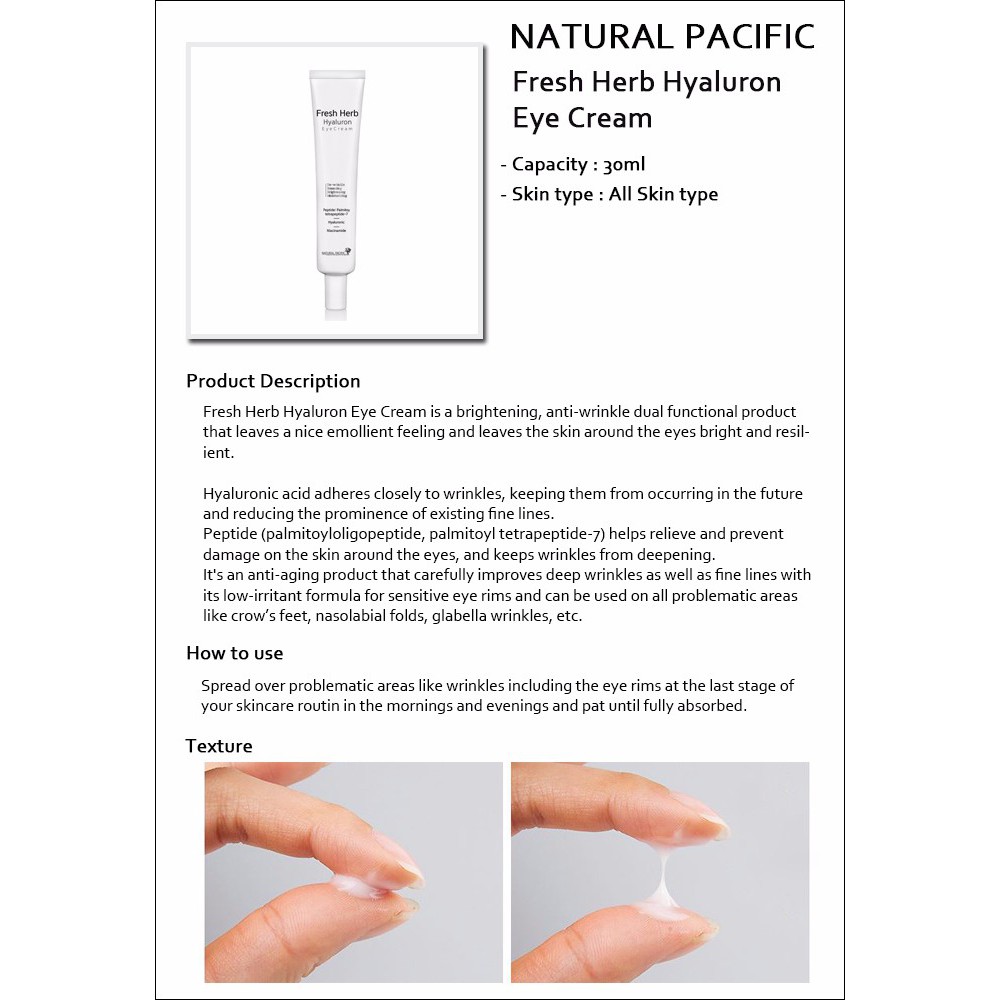 nacific fresh herb eye cream ingredients