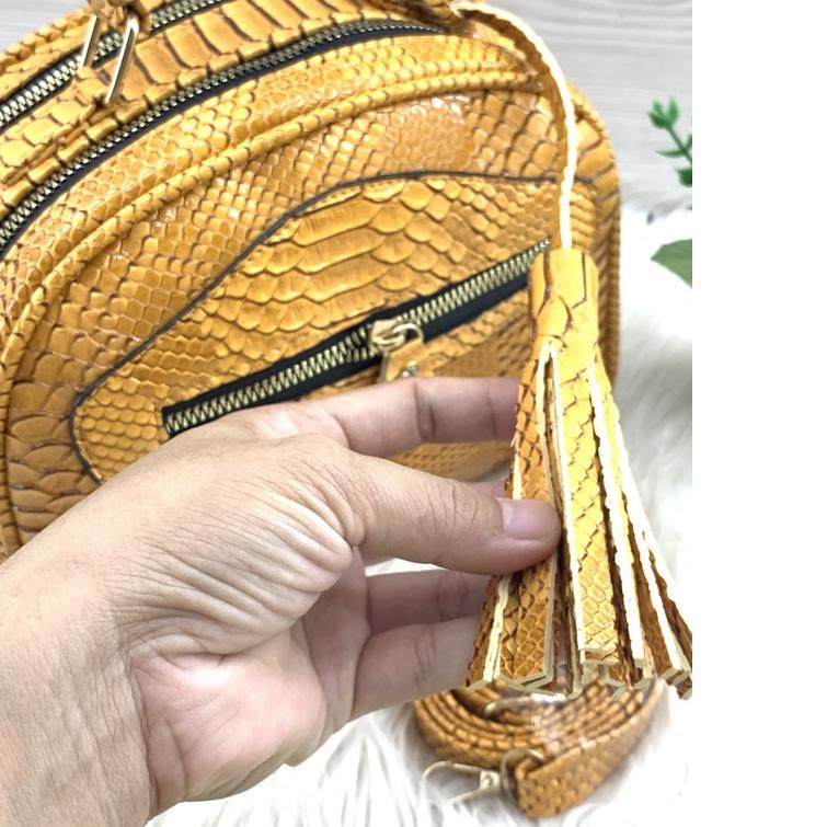 TAS WANITA ULAR PYTON 2RES TAS SELEMPANG ULAR ROMBE TENTENG OVAL