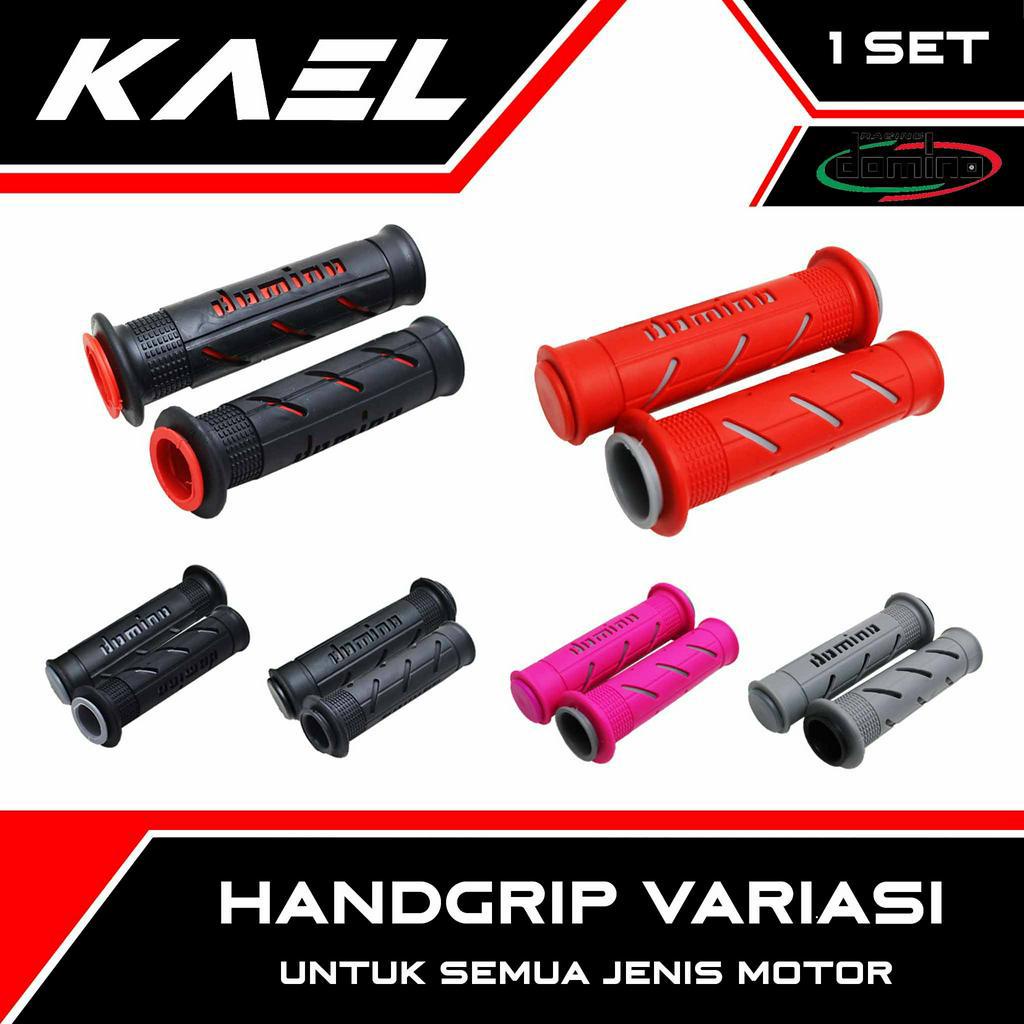 Handgrip Sisik Domino Universal Handle-Hand Grip-Fat-Pad Handfat-Handpad-Handlegrip Garis Variasi Untuk Semua Jenis Motor Hitam-Merah-Biru-Kuning-Abu-Hijau