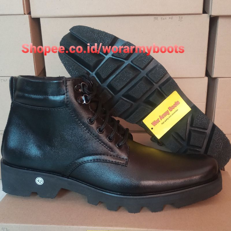 Sepatu PDH Big size 45,46,47 PDH POLRI TNI SECURITY DISHUB  by Wor Army Boots