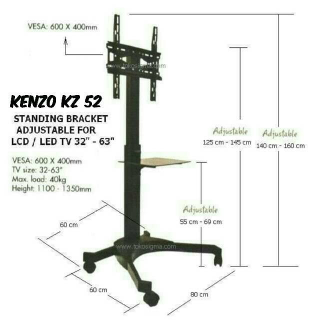 STAND TV PORTABLE BRACKET 32 - 63 INCH KENZO KZ 52