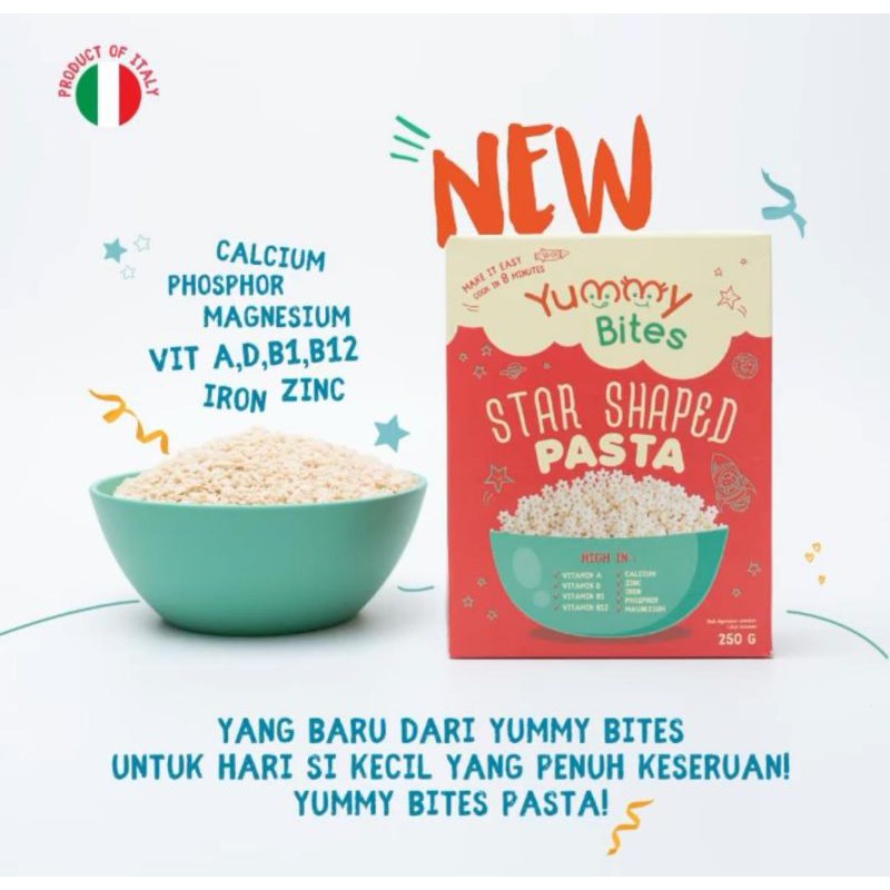 Yummy Bites Star Shaped Pasta Baby 250gr