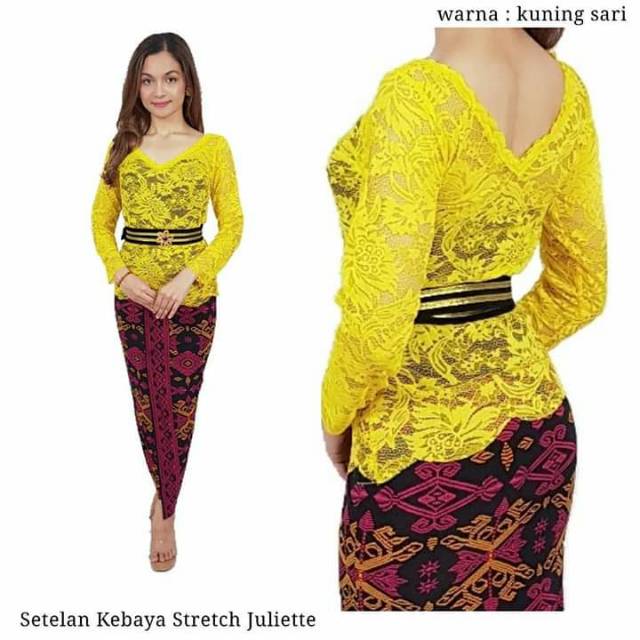 Setelan Kebaya Bali Strech Sabrina Motif Juliete