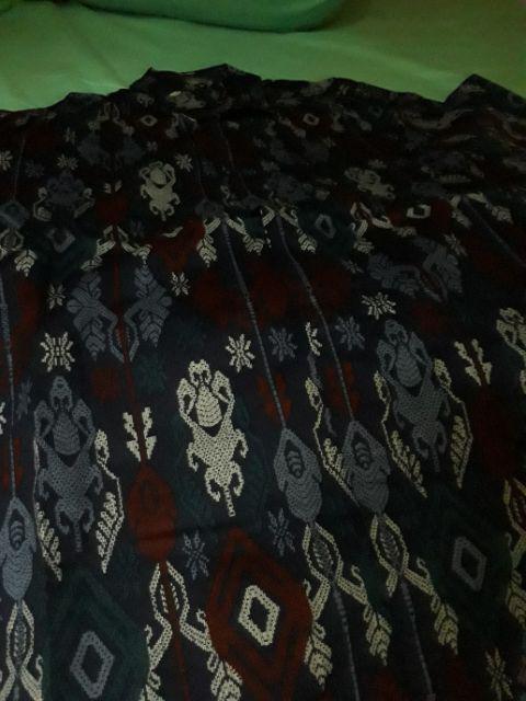 Freypv 6719 Long Batik Songket Navy M-l Kemeja Batik