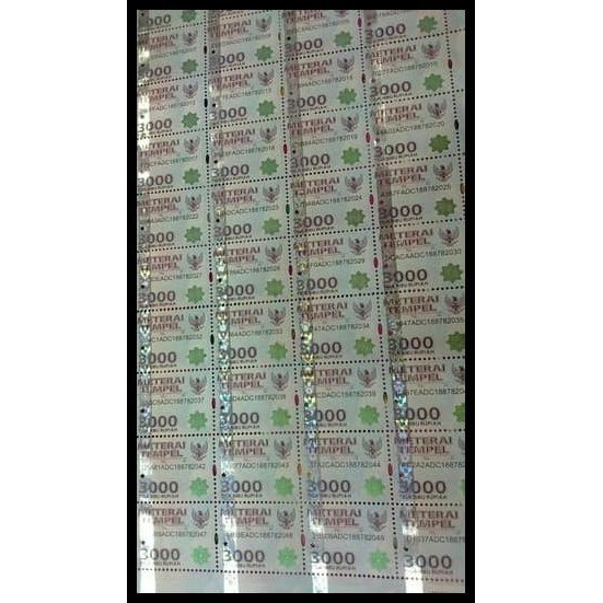 

(New Arrival!!) 200 Buah Materai 6000 Kantor Pos