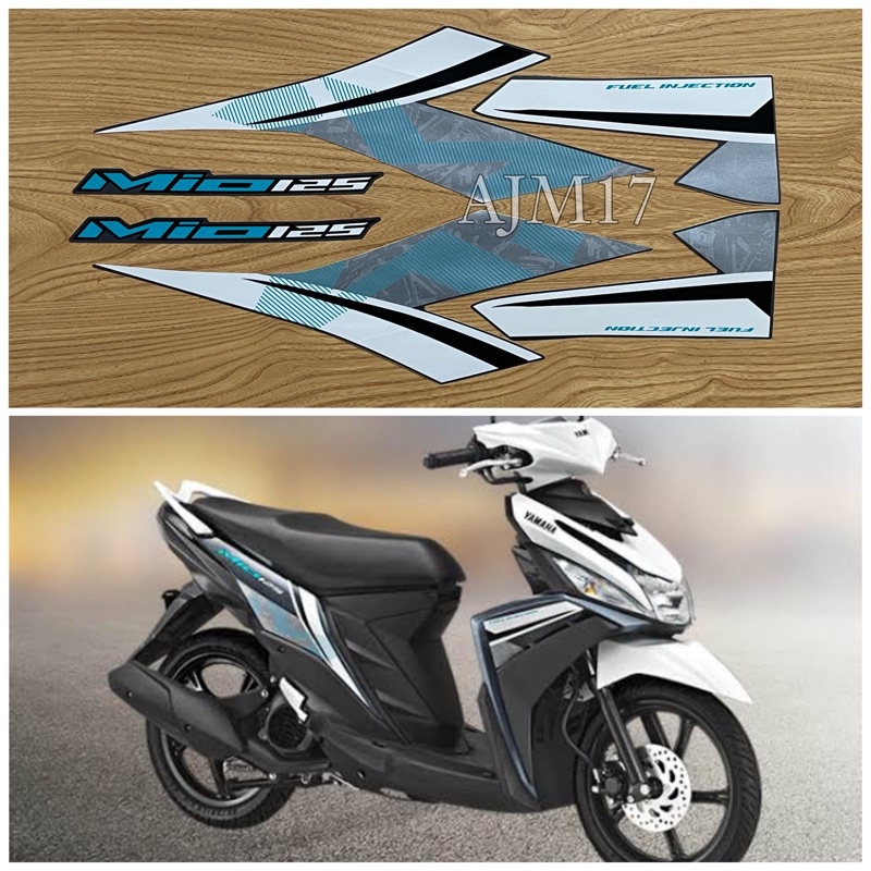 STIKER STRIPING MIO M3 2018 PUTIH HITAM