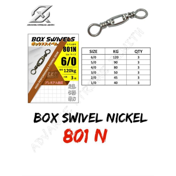 3 PCS AXZ KILI KILI BOX SWIVEL NICKLE 801N ROLLING SWIVEL BAHAN STAINLESS STEEL ROLLING SWIVEL TERLARIS