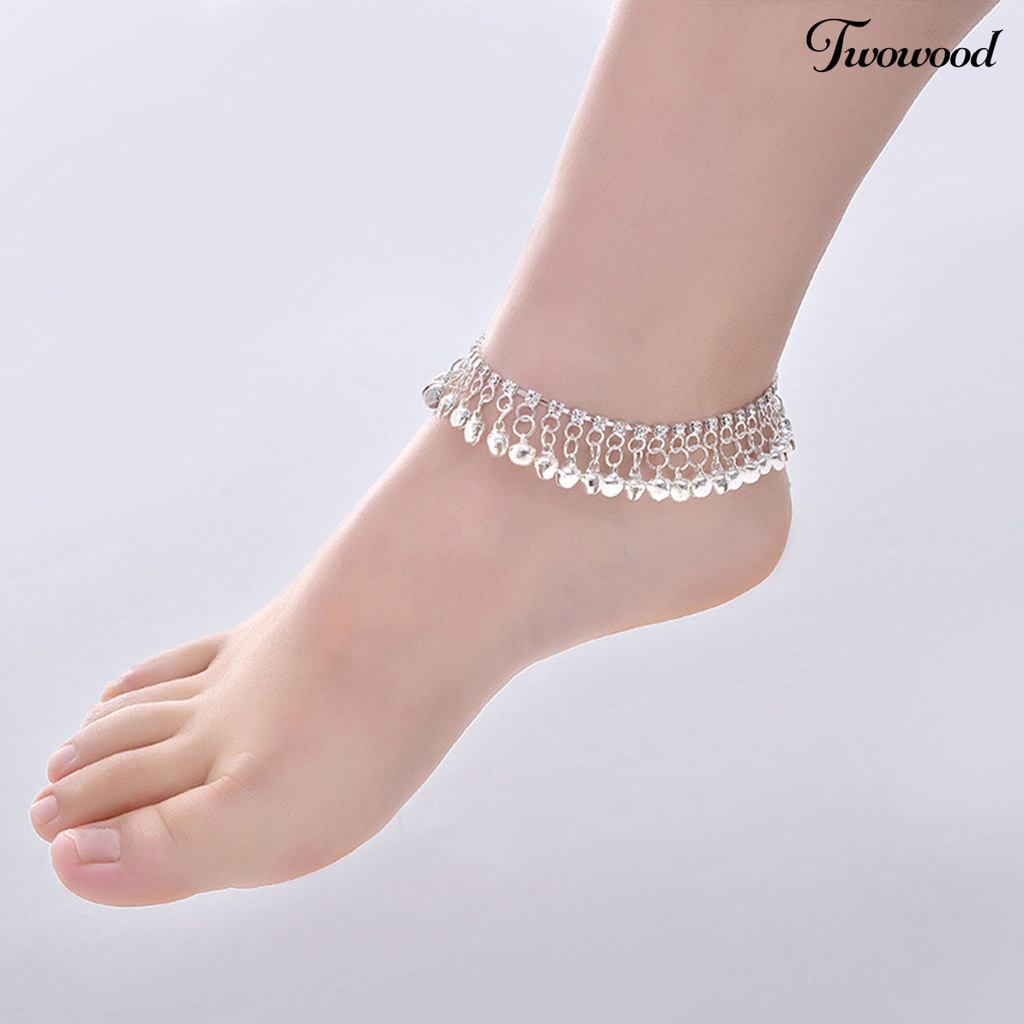 Twowood Adjustable Extended Chain Women Anklet Lightweight Personality Bell Tassel Anklet Jewelry Gift