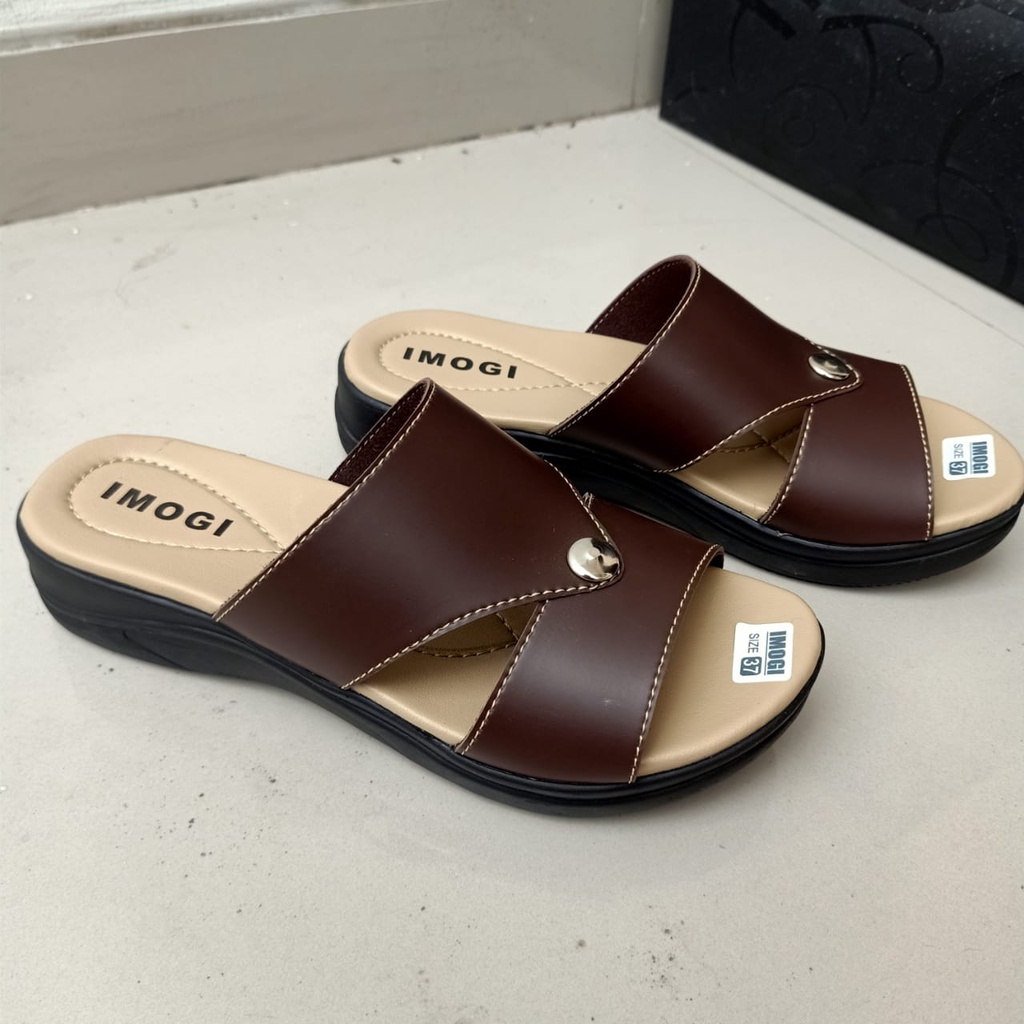 sandal wanita wedges 3cm sendal wanita terbaru sandal selop slip on sandal wanita slide