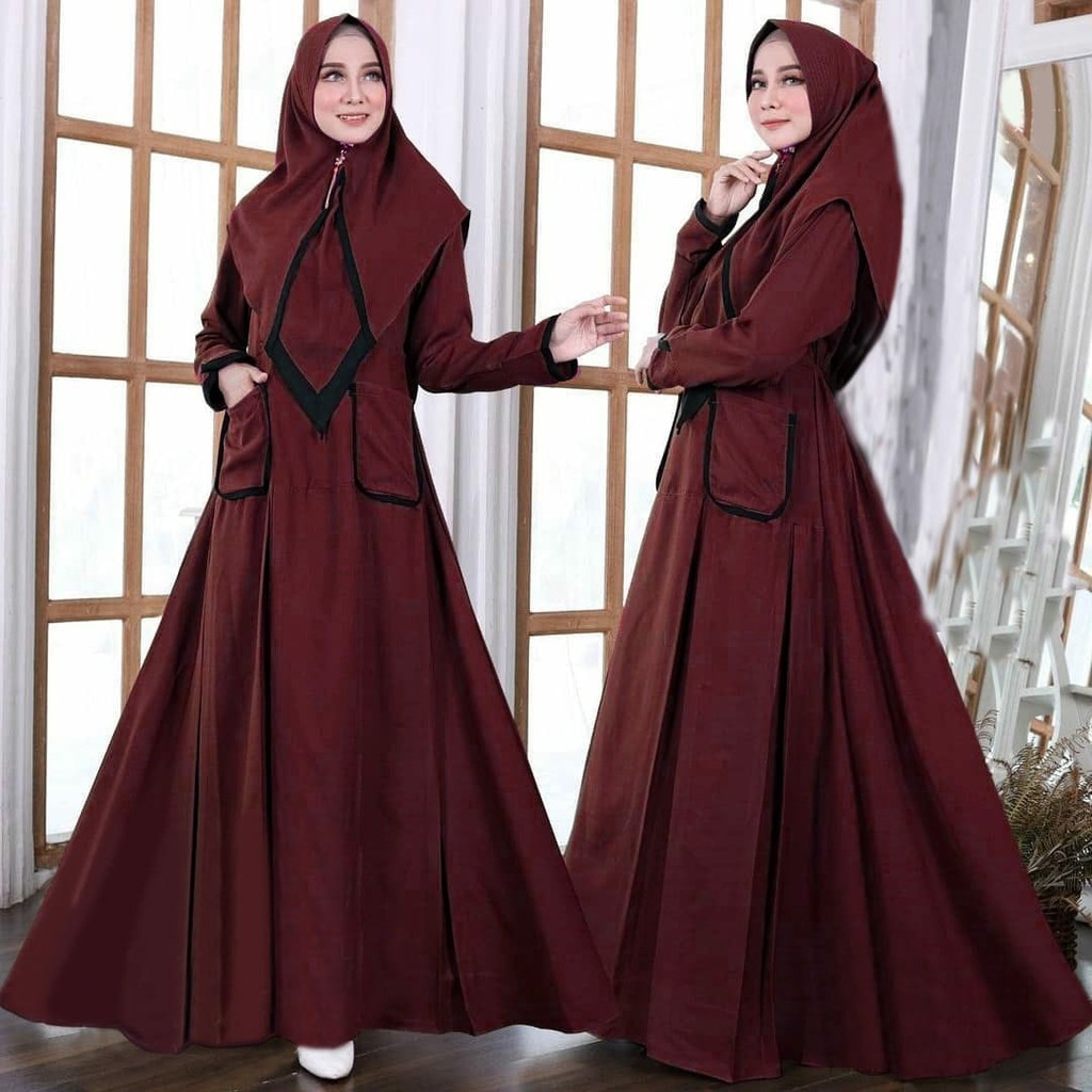 QUINNYSHOP-COD-US-BAJU SYARI WANITA TERBARU-JUBAH WANITA MURAH-GAMIS LEBARAN 2021