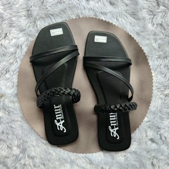 ANUR - COD  Sandal Teplek Wanita Slop Tali kepang Remaja kekinian/Sendal Selop Slip On Tali Terbaru