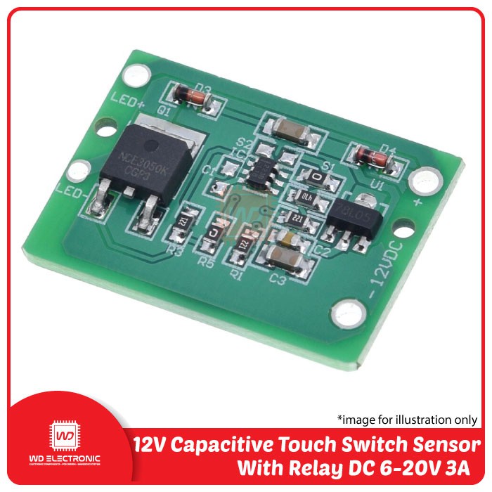 Touch sensor 12V Capacitive Touch Switch Sensor Module With Relay DC 6-20V 3A