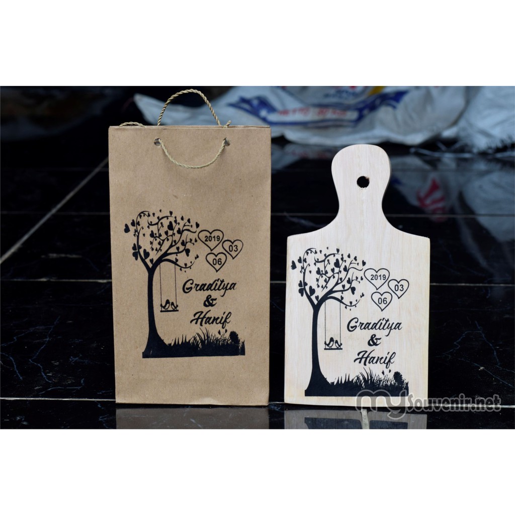 Souvenir Pernikahan Murah Talenan Medium Plus Paperbag 