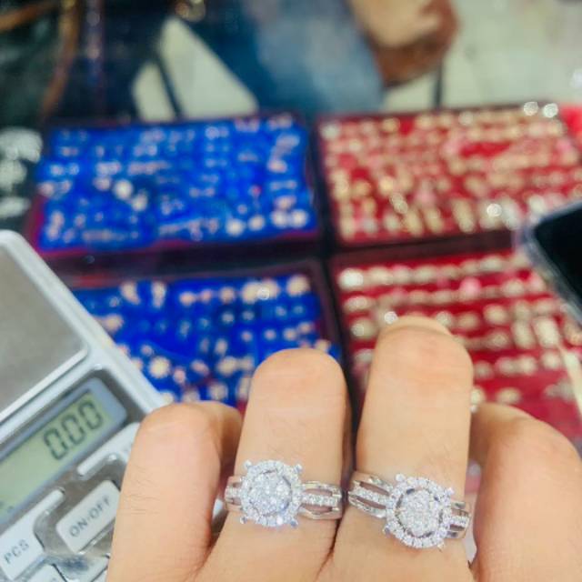 Berlian Medan Asli Cincin Bulat masputih bmf