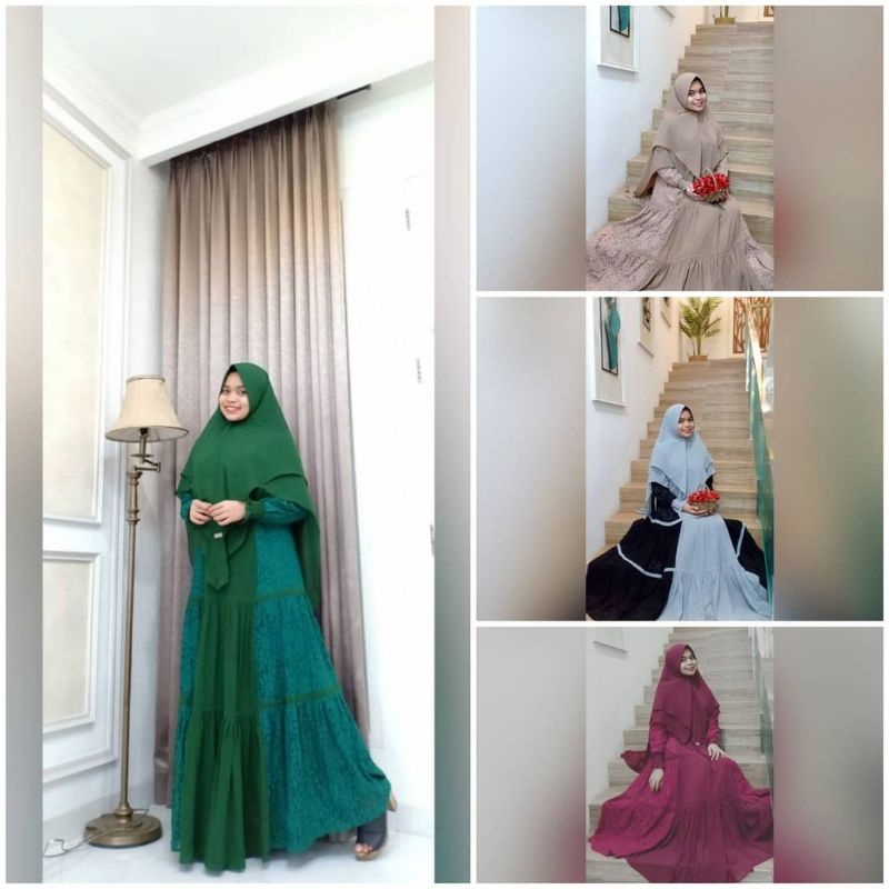 Gamis brukat syar'i brand syafeera