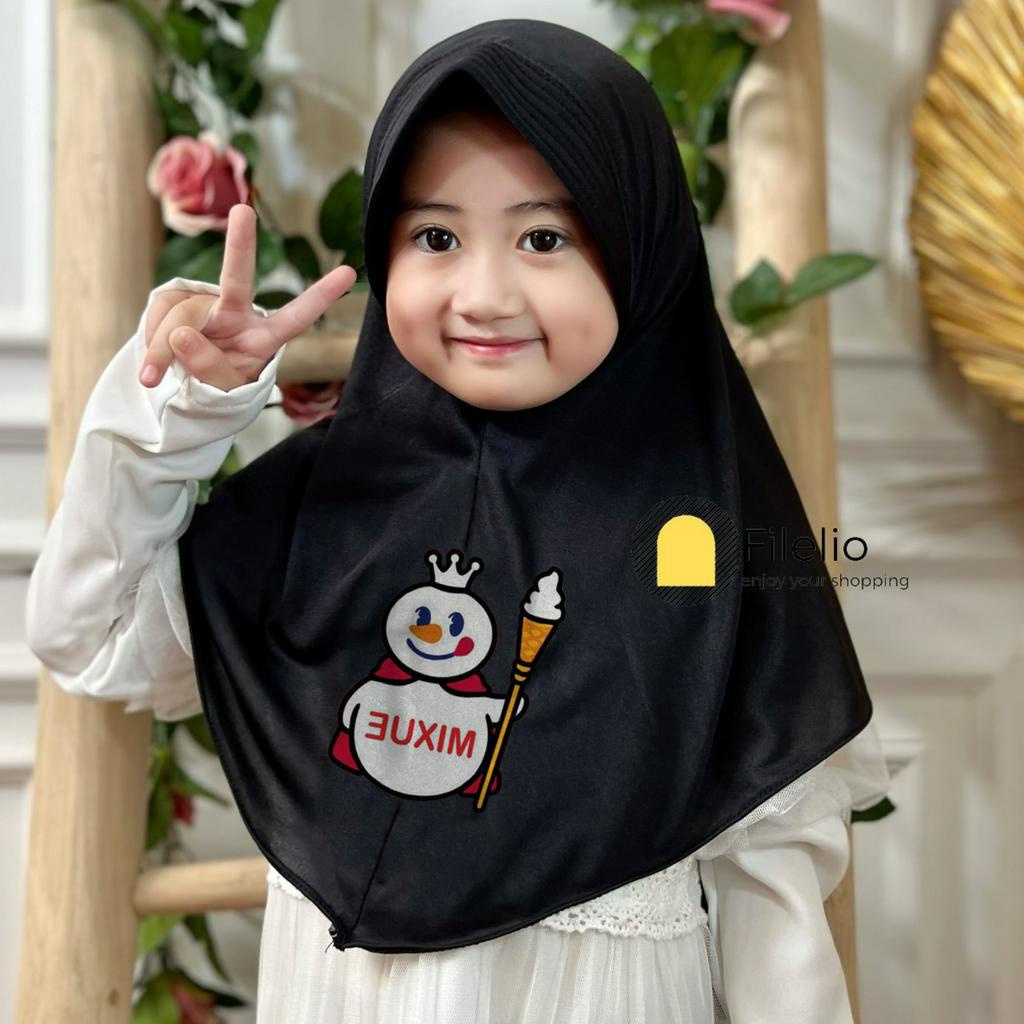 Hijab Anak TK Mixue Ice Cream Usia 4-7 tahun / Jilbab Anak Mixue Terbaru / Kerudung Anak Perempuan