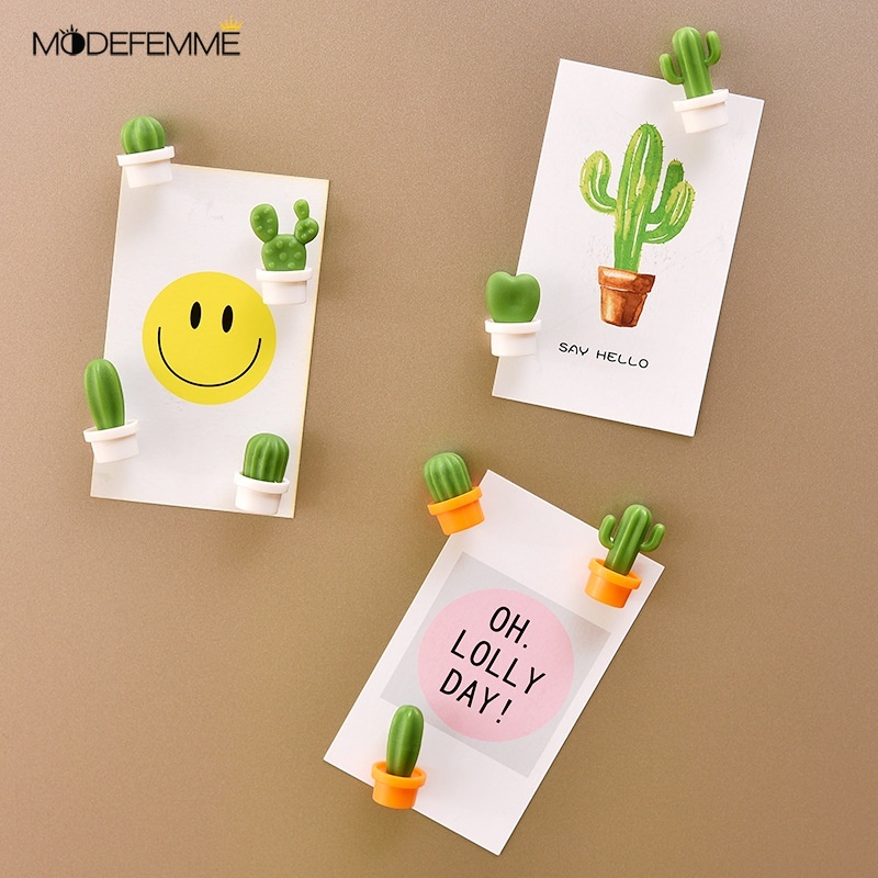 [ 6pcs/set Creative cactus fridge magnet Decoration for  Home kitchen Living Room Bedroom ]