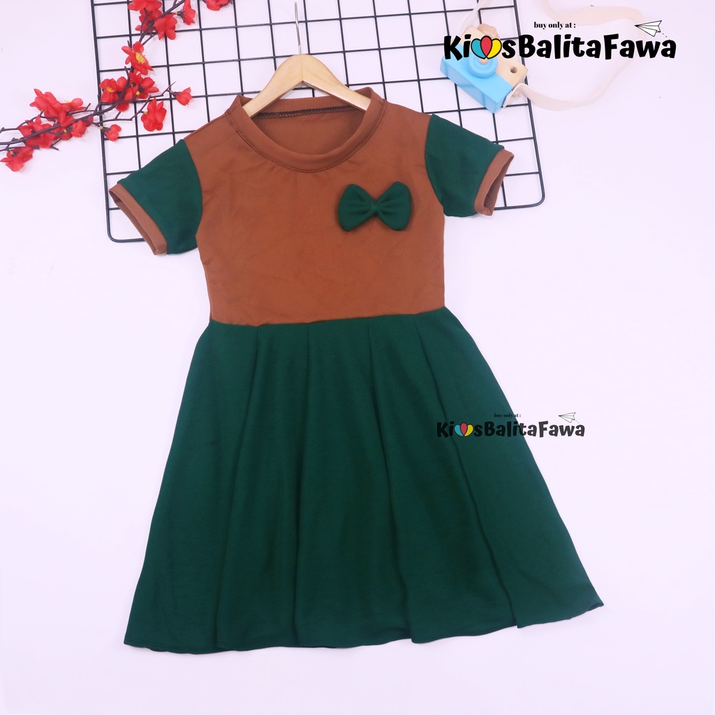 Dress Karin uk 5-6 Tahun / Balita Anak Perempuan Dres Lengan Pesta Kaos Baju Murah Gaun Pesta Import