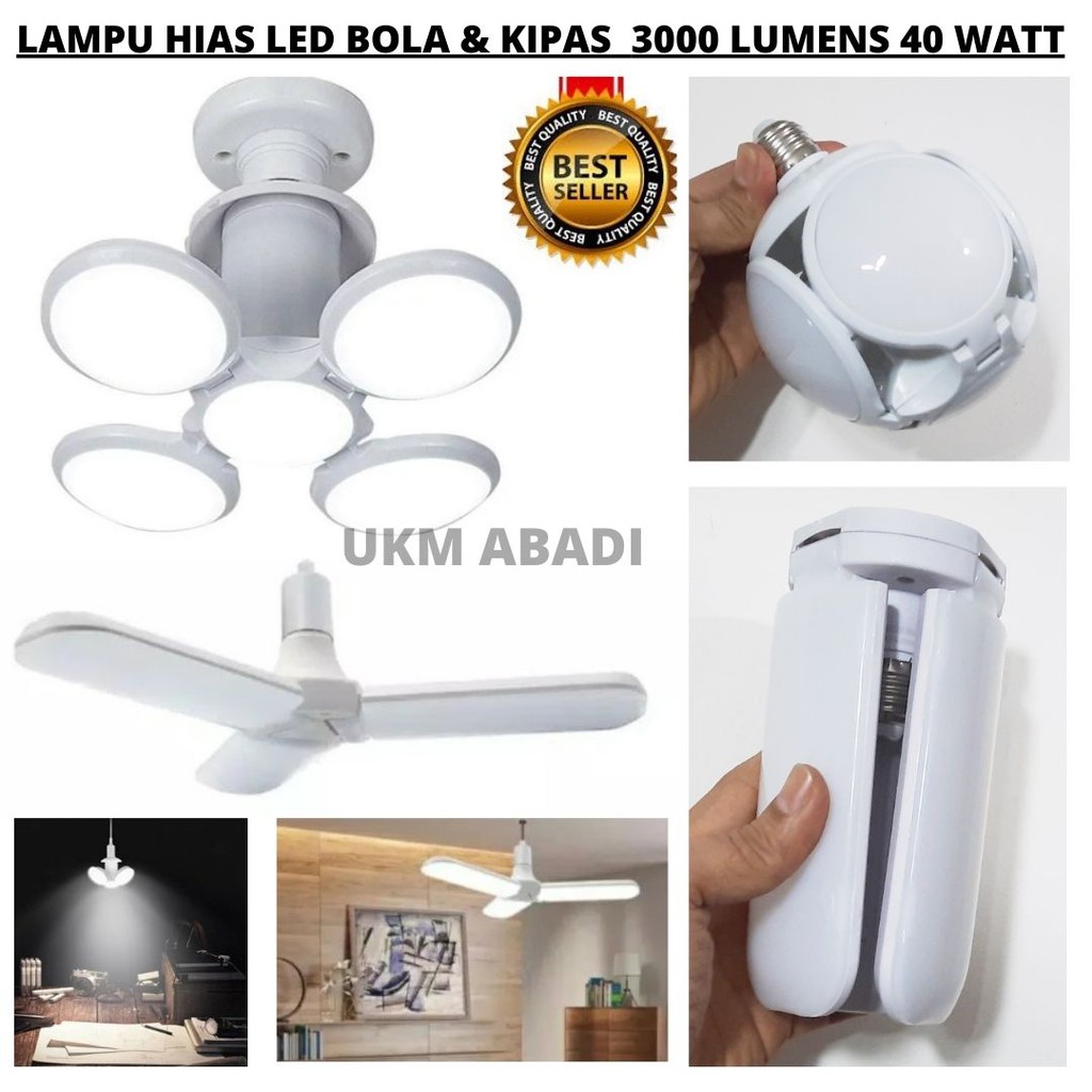 Lampu Hias LED Model Bola Dan Kipas 40 Watt 3000 Lumens Terang 113167