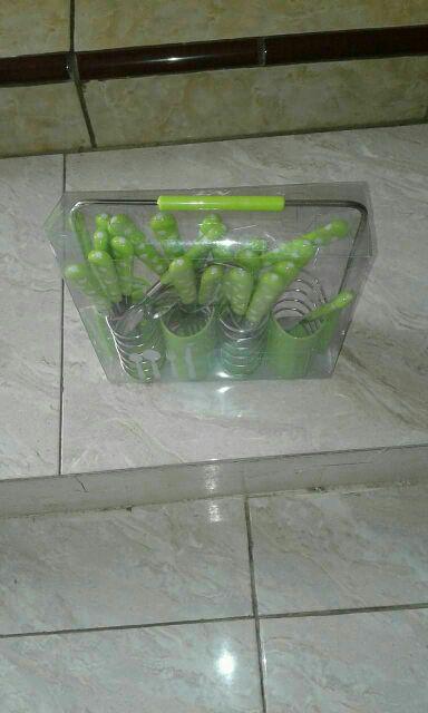 Sendok Set Polkadot 24 Pcs Dgn Rak Stainless