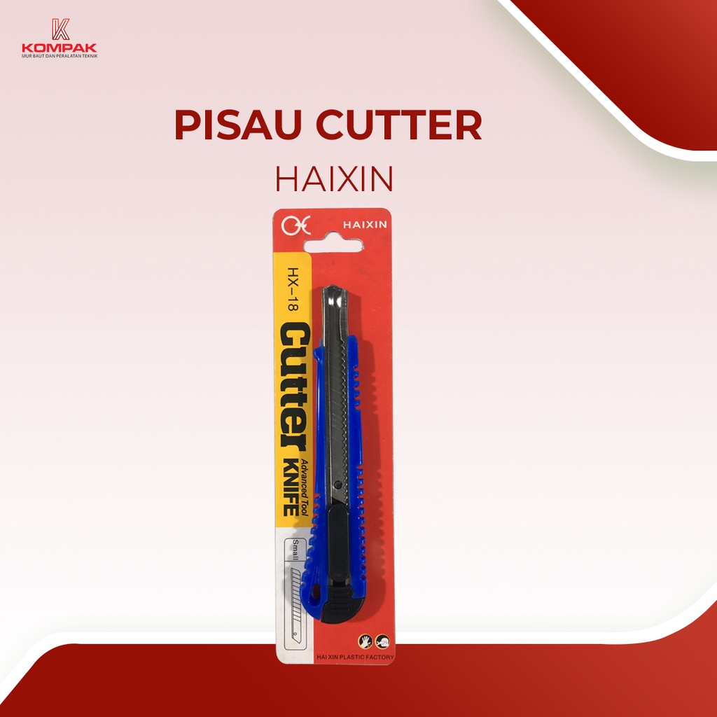 Pisau Cutter Haixin - HX-18 Pisau Potong Solasi Lakban Kertas Plastik