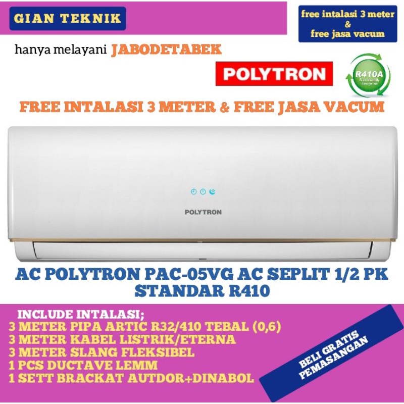 AC POLYTRON PAC-05VG AC seplite 1/2 pk Standart R410+PASANG
