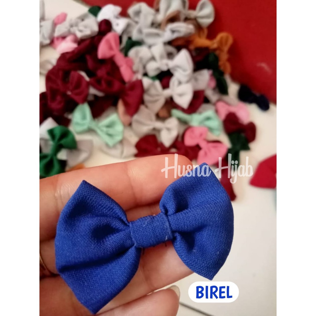 [HUSNA HIJAB] SOUVENIR Bros Pita Kecil Ecer Bahan Wolfis / Bros Pita-Biru Elektrik