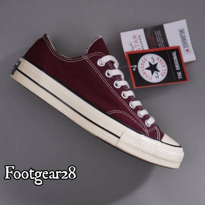 Sepatu Converse 70's Low Maroon / Marun Egret /Converse  70's Ox Dark Red Premium Hight Quality