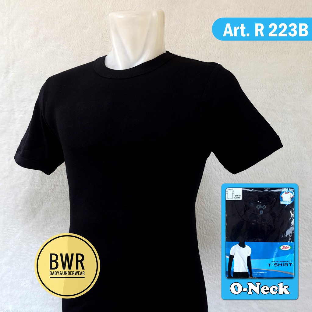 Oblong Rider HITAM O- Neck Art. R 223B | Pakaian Pria Kaos Oblong Hitam - Bwr